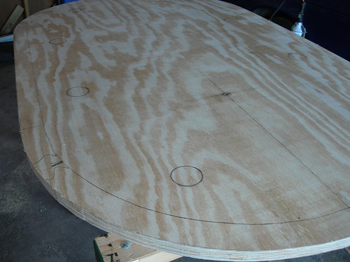 Additional workshop view of cut the padded rail boards (photo 3) during a DIY poker table build