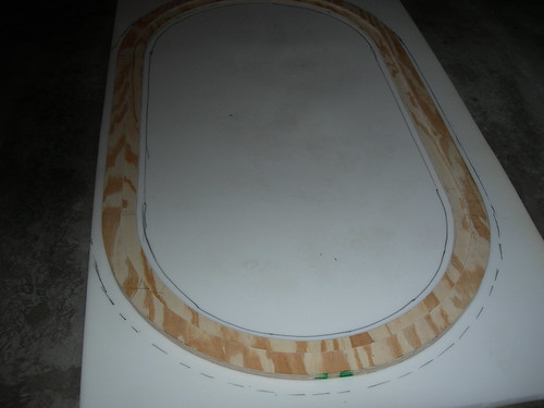 Additional workshop view of pad and wrap the rail (photo 2) during a DIY poker table build