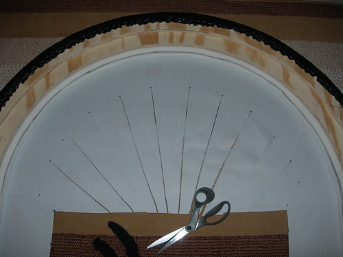 Additional workshop view of pad and wrap the rail (photo 8) during a DIY poker table build