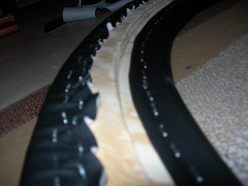 Additional workshop view of pad and wrap the rail (photo 10) during a DIY poker table build
