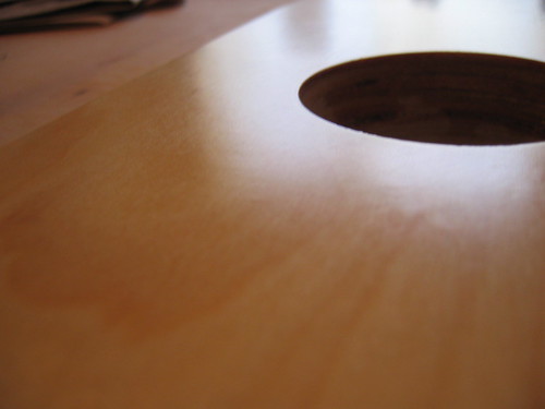 Additional workshop view of sand and varnish the raceway (photo 2) during a DIY poker table build
